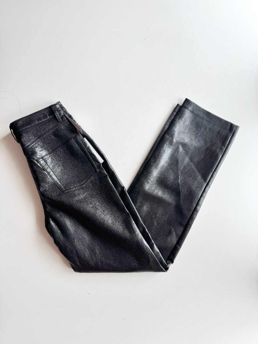 NWT Aritzia WILFRED Melina Super High Black Vegan Leather Trousers Pants, Size 4